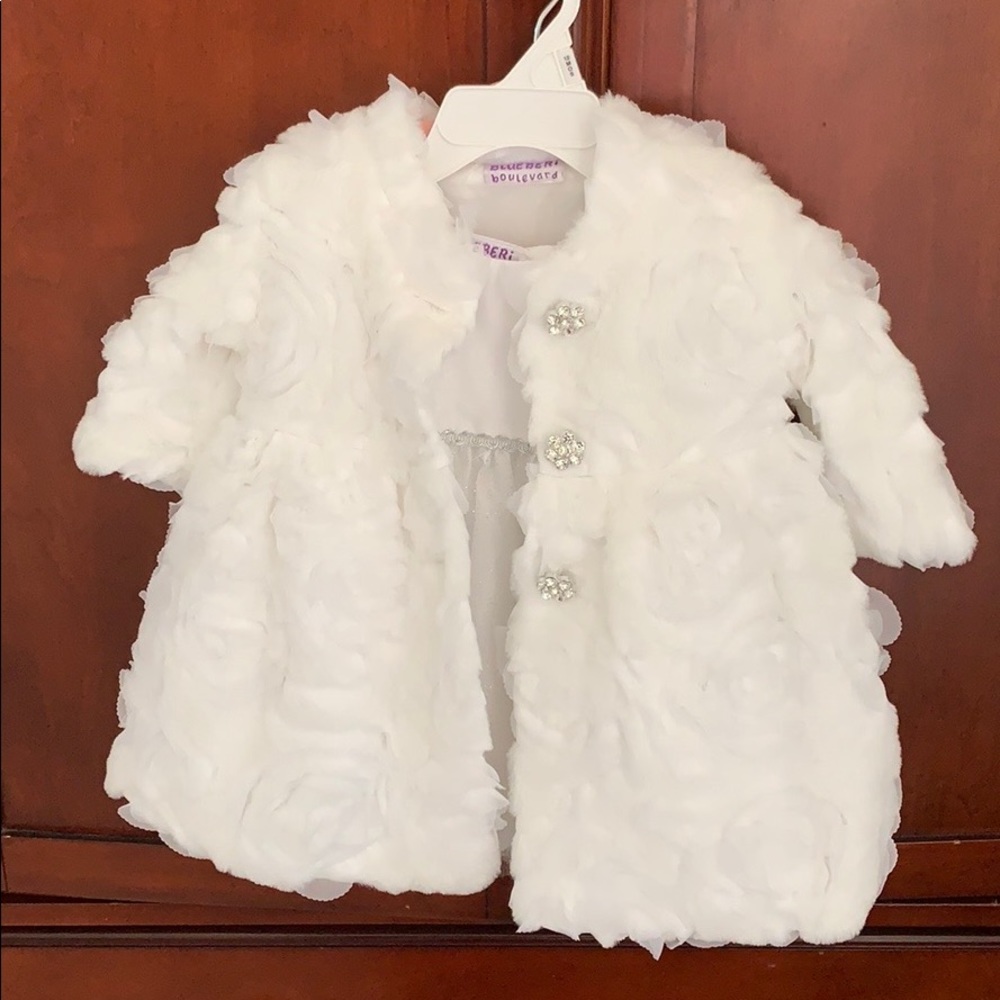 12 mths 2 piece white dress and coat